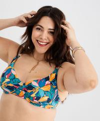 Haut de maillot de bain emboitant fleuri femme grande taille vue1 - GEMO (PLAGE) - GEMO