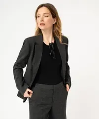 Veste de tailleur motif pied de poule femme vue1 - GEMO(FEMME PAP) - GEMO