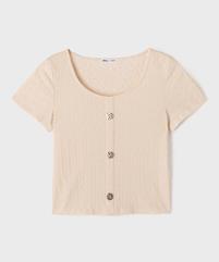 Tee-shirt manches courtes look chemise fille vue1 - GEMO (JUNIOR) - GEMO