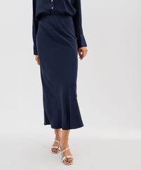 Jupe longue en matière satinée taille élastique femme vue1 - GEMO(FEMME PAP) - GEMO