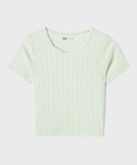 Tee-shirt manches courtes en jersey de coton ajouré fille vue1 - GEMO 4G FILLE - GEMO