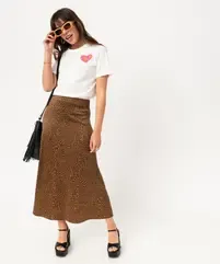 Jupe longue imprimée en matière satinée femme vue1 - GEMO(FEMME PAP) - GEMO