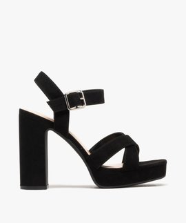 Sandales Zara Femme à Talons - Couleur Noir/or, Taille 37 (US 7), Occasion