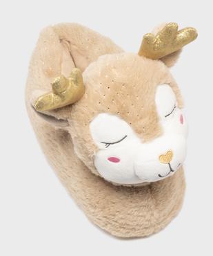 Chaussons en volume pailletés à tête de renne femme vue5 - GEMO(HOMWR FEM) - GEMO