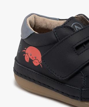 Chaussures premiers pas bébé garçon en cuir fermeture scratch - Alma Planète vue6 - ALMA - GEMO