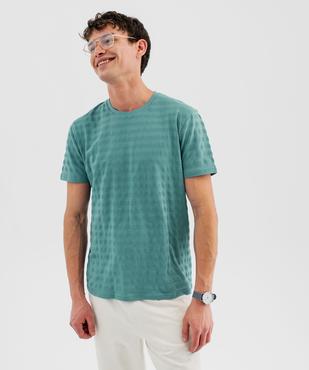 Tee-shirt manches courtes effet rayé homme vue1 - GEMO 4G HOMME - GEMO