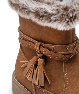 Boots fourrées à brides et zip fille vue6 - GEMO (ENFANT) - GEMO