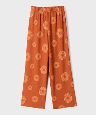 Pantalon fluide coupe large à motifs fleuris fille vue3 - GEMO (JUNIOR) - GEMO