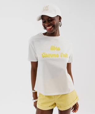 Tee-shirt manches courtes imprimé pailleté femme vue1 - GEMO(FEMME PAP) - GEMO