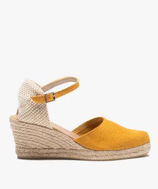 Sandales femme compensées dessus cuir uni vue1 - GEMO(URBAIN) - GEMO