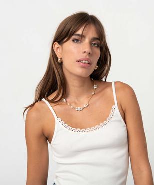Débardeur femme à fines bretelles et col dentelle vue2 - GEMO(FEMME PAP) - GEMO