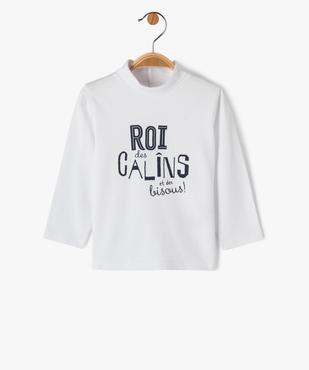 Tee-shirt à message manches longues et col roulé bébé garçon vue1 - GEMO 4G BEBE - GEMO