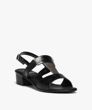 Sandales femme confort unies à talon carré vue2 - GEMO (CONFORT) - GEMO
