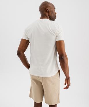 Tee-shirt manches courtes avec motif positif homme vue3 - GEMO 4G HOMME - GEMO