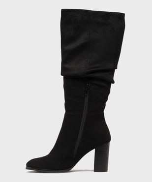 Bottes en suédine avec tige drapée femme - Follow Me vue3 - FOLLOW ME - GEMO
