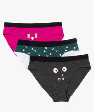 Culotte fille imprimé fantaisie avec coton bio (lot de 3) vue1 - GEMO 4G FILLE - GEMO