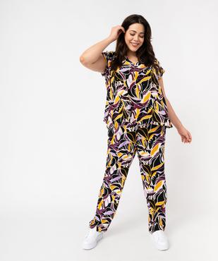 Pantalon fluide à motifs fleuris femme grande taille vue5 - GEMO 4G GT - GEMO