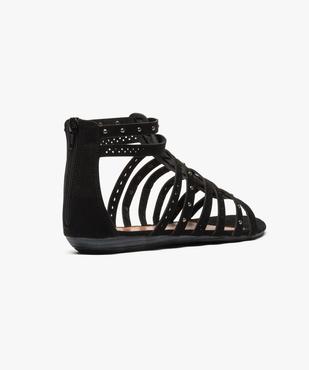Sandales femme spartiates avec clous métalliques et talon zippé vue4 - GEMO (CASUAL) - GEMO