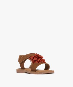 Sandales en cuir avec pompon fantaisie fille vue2 - TANEO GEMO FOR GOOD - GEMO