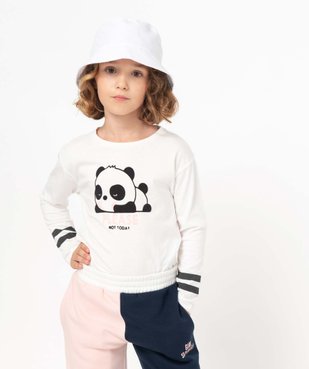 Tee-shirt fille à manches longues motif animal en velours vue1 - GEMO (ENFANT) - GEMO