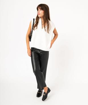 Pantacourt large en cuir imitation femme vue5 - GEMO(FEMME PAP) - GEMO