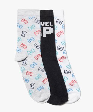 Chaussettes garçon tige haute motif jeu vidéo (lot de 3) vue1 - GEMO (ENFANT) - GEMO