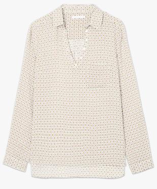 Blouse femme fluide à motifs et col v à boutons vue4 - GEMO(FEMME PAP) - GEMO