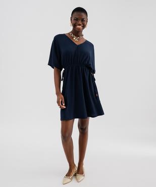 Robe courte coupe ample avec liens sur les côtés femme vue1 - GEMO(FEMME PAP) - GEMO