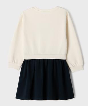 Robe bicolore avec inscription brodée fille - LuluCastagnette vue3 - LULUCASTAGNETTE - GEMO