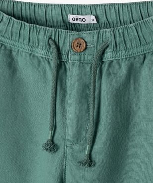Bermuda en lin et coton avec ceinture élastique garçon vue3 - GEMO (JUNIOR) - GEMO