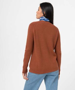 Pull femme à col rond avec boutons aux emmanchures vue3 - GEMO(FEMME PAP) - GEMO