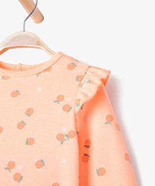 Pyjama dors-bien avec volants sur les épaules bébé fille vue2 - GEMO 4G BEBE - GEMO