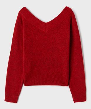 Pull maille col V fille vue3 - GEMO (JUNIOR) - GEMO