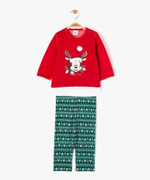 Pyjama 2 pièces velours spécial Noël avec motif Mickey bébé garçon - Disney Baby vue2 - DISNEY BABY - GEMO