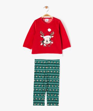 Pyjama 2 pièces velours spécial Noël avec motif Mickey bébé garçon - Disney Baby vue1 - DISNEY BABY - GEMO