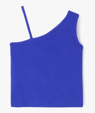 Débardeur asymétrique en coton côtelé fille vue3 - GEMO (ENFANT) - GEMO