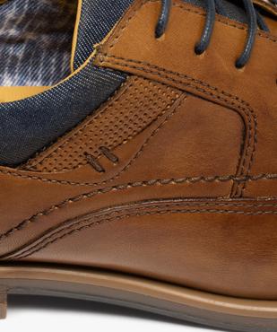 Derbies homme dessus cuir détails denim – Taneo vue6 - TANEO - GEMO