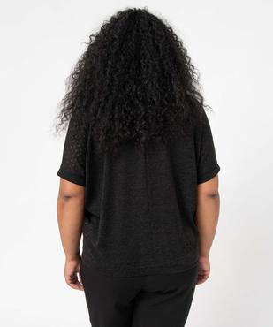 Pull femme grande taille à manches courtes et maille ajourée vue3 - GEMO (G TAILLE) - GEMO