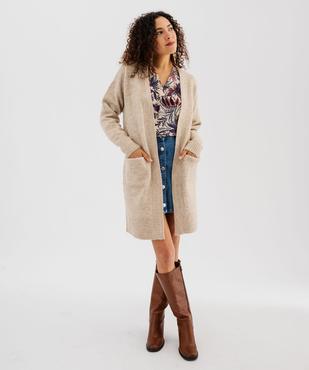 Gilet long porté ouvert femme vue3 - GEMO(FEMME PAP) - GEMO