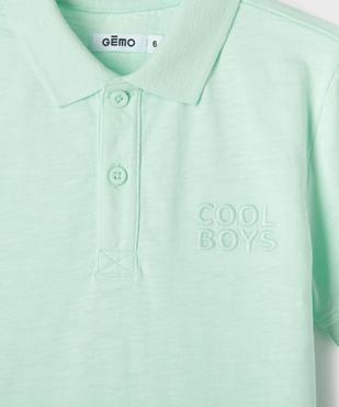 Polo à manches courtes en coton flammé garçon vue2 - GEMO (ENFANT) - GEMO