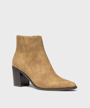 Bottines à bout carré et talon bloc femme - Follow Me vue2 - FOLLOW ME G4G - GEMO