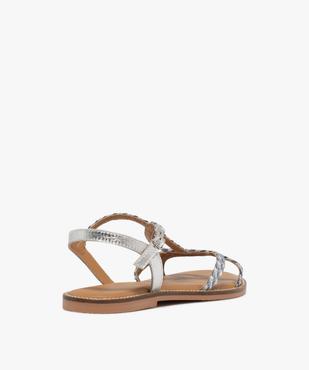 Sandales en cuir à brides tressées et talon plat femme vue4 - TANEO GEMO FOR GOOD - GEMO