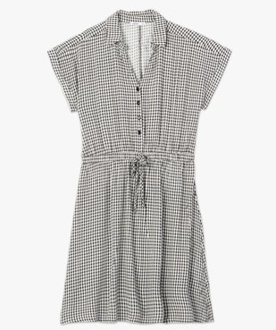 Robe femme imprimée à manches courtes et col chemise vue4 - GEMO(FEMME PAP) - GEMO