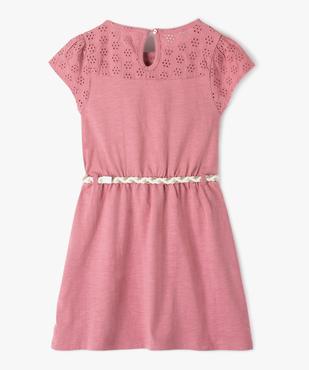Robe fille avec haut en broderie anglaise et ceinture tressée vue3 - GEMO (ENFANT) - GEMO