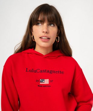 Sweat à capuche avec broderie femme - LuluCastagnette vue3 - LULU CASTAGNETTE GEMO FOR GOOD - GEMO