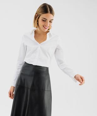 Chemise cintrée en coton extensible femme vue1 - GEMO(FEMME PAP) - GEMO