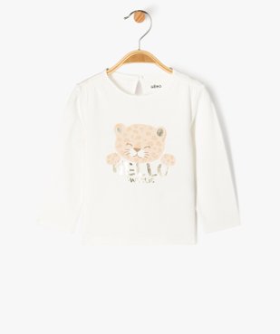 Tee-shirt manches longues à motif léopard bébé fille vue1 - GEMO(BEBE DEBT) - GEMO