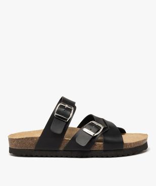 Mules femme unies à larges brides à boucle vue2 - GEMO (CASUAL) - GEMO