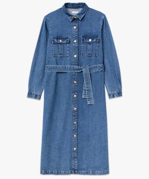 Robe en jean longue à manches longues femme - LuluCastagnette vue5 - LULUCASTAGNETTE - GEMO