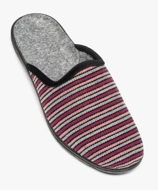 Chaussons femme mules confort dessus tissé vue5 - GEMO 4G FEMME - GEMO